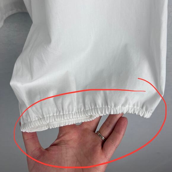 Abercrombie and Fitch Milkmaid Blouse Top White Cottagecore Cotton Romantic - Picture 5 of 8